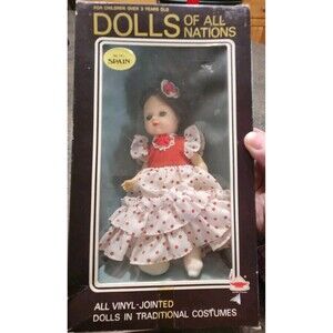 Vintage Dolls of All Nations Spain #141 Vinyl Jointed Doll Original Box